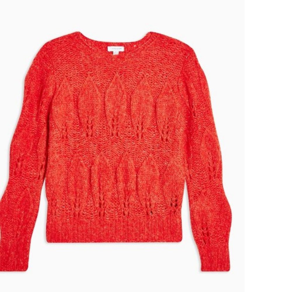 TOPSHOP Women's Petal Pointelle Crewneck Sweater - Picture 3 of 3